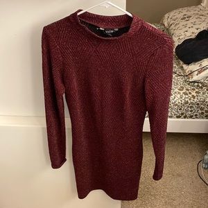 Speechless velvet texture dress, maroon color, size medium